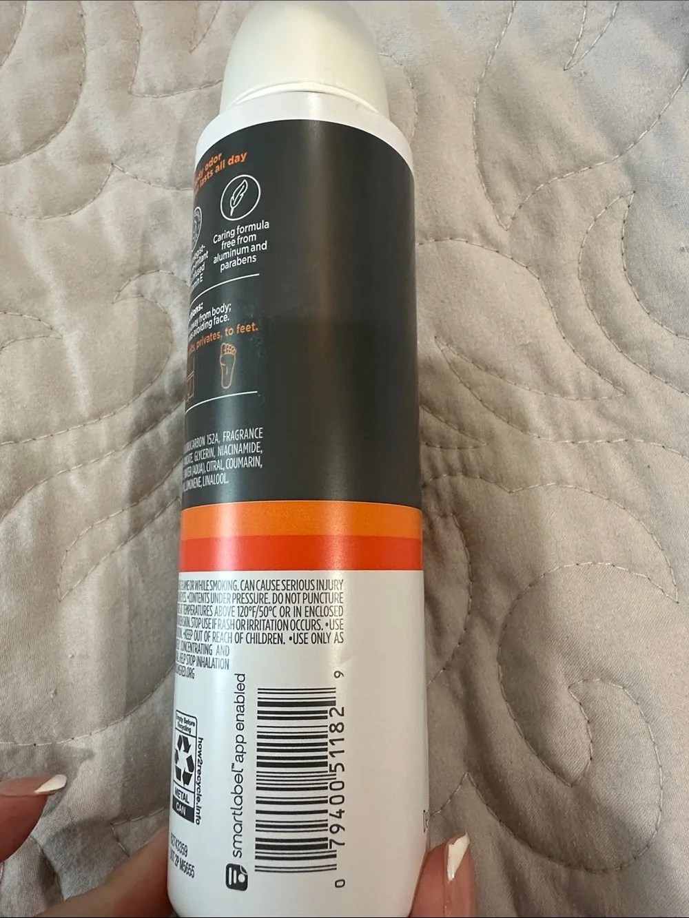 Whole Body Deo Spray – White, Black & Orange